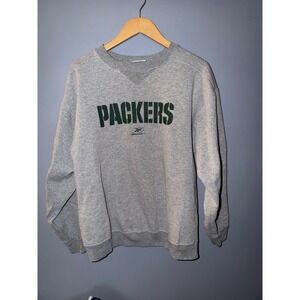 Reebok Green Bay Packers NFL Athletic Sweatshirt Mens XL Grey Pullover